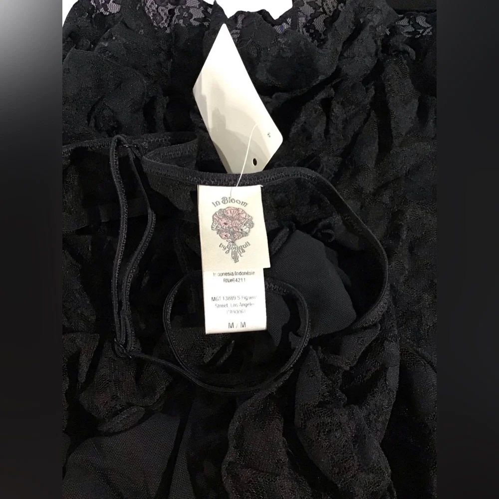 In Bloom by Jonquil Black Lace Slip Dress medium
